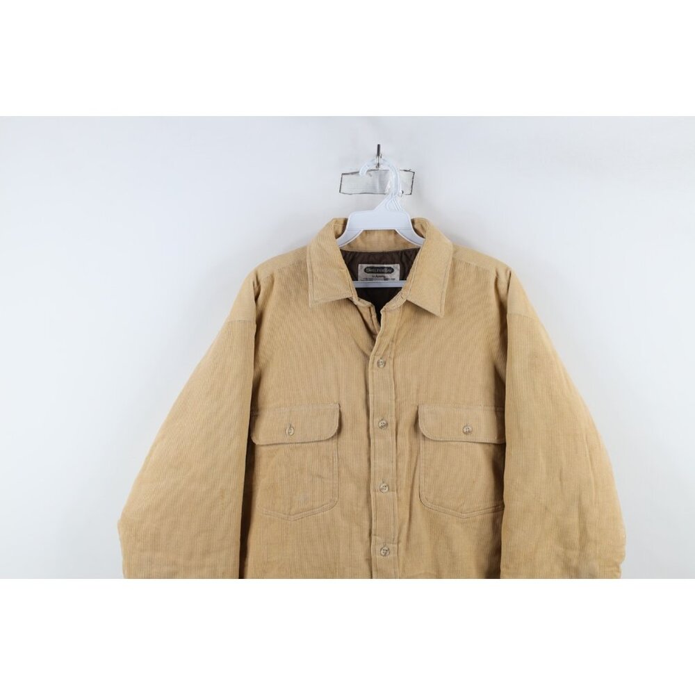 Vtg 70s Streetwear Mens Large Distressed Quilted Corduroy Shirt Jacket Jac Shirt - Picture 2 of 16